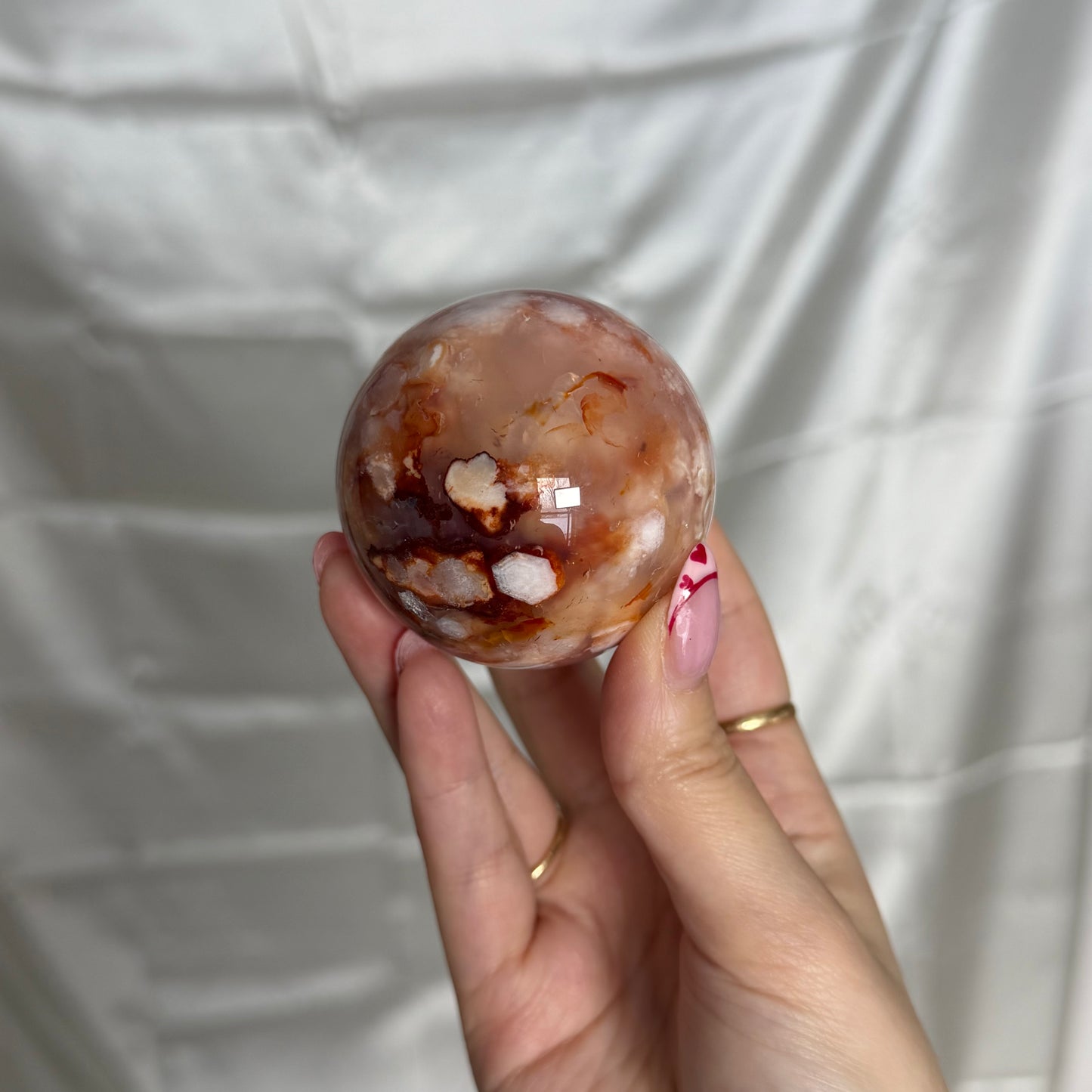 Carnelian & Flower Agate Sphere