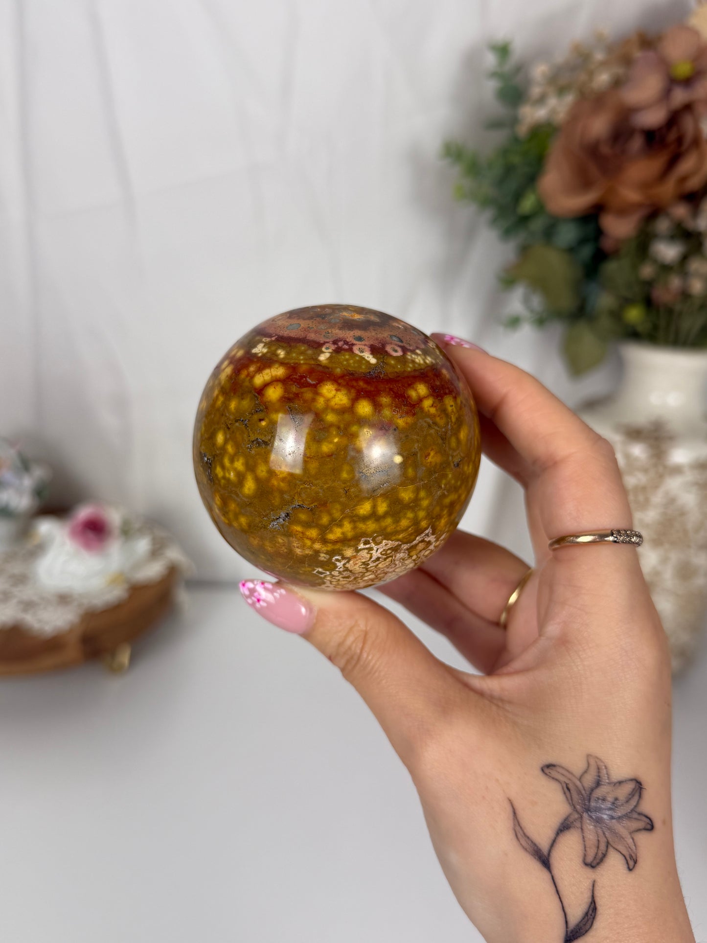 Burnt Orange Sea Jasper Sphere (42)
