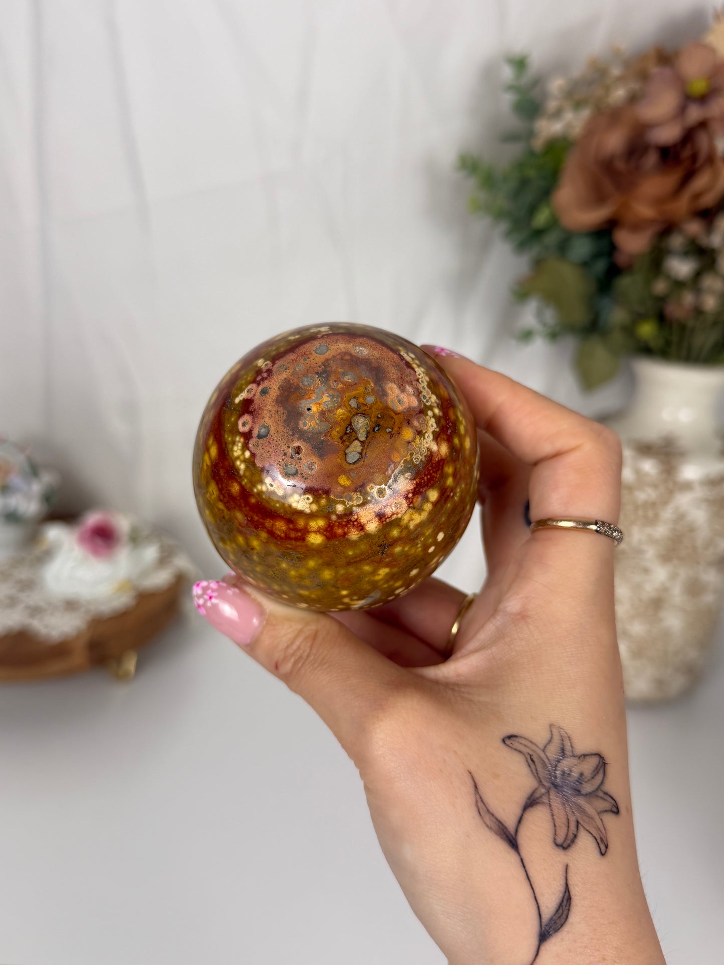 Burnt Orange Sea Jasper Sphere (42)