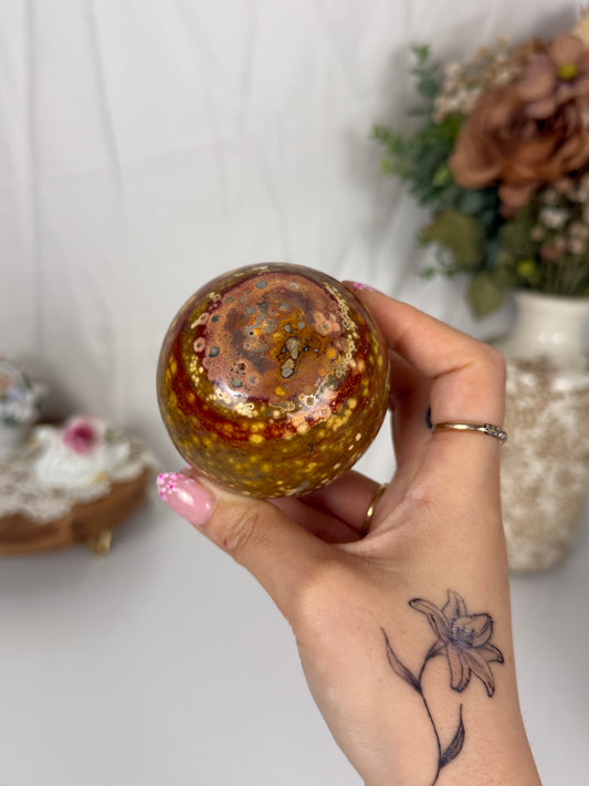 Burnt Orange Sea Jasper Sphere (42)