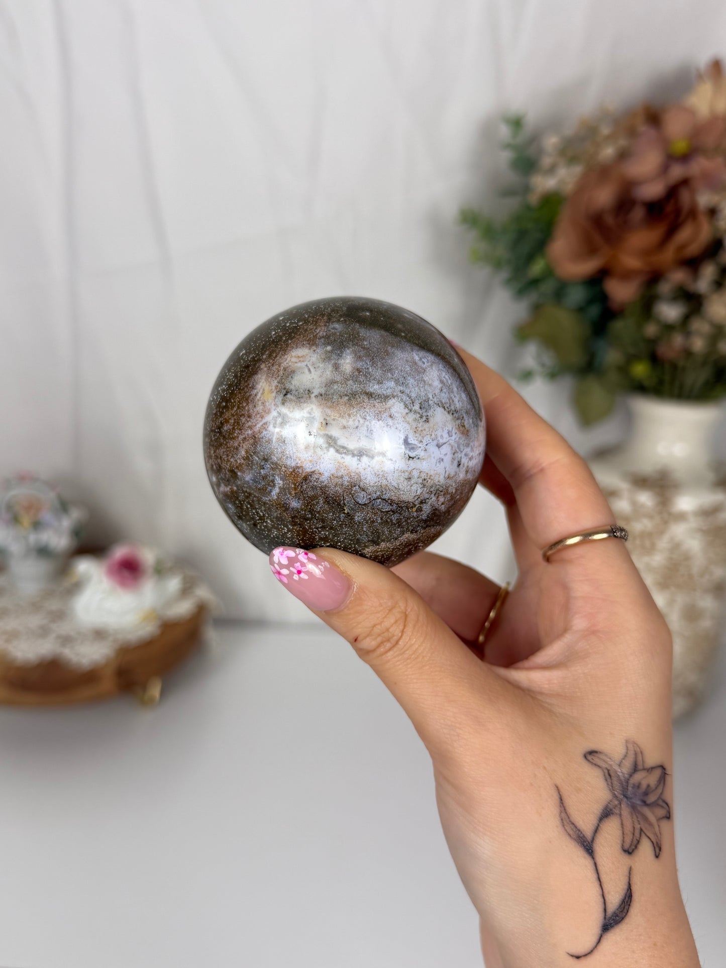 Chocolate Galaxy Sea Jasper Sphere (40)
