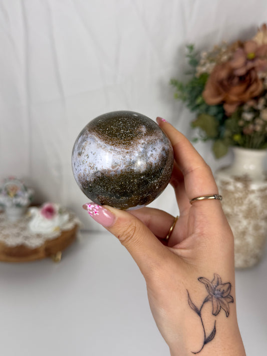 Chocolate Galaxy Sea Jasper Sphere (40)