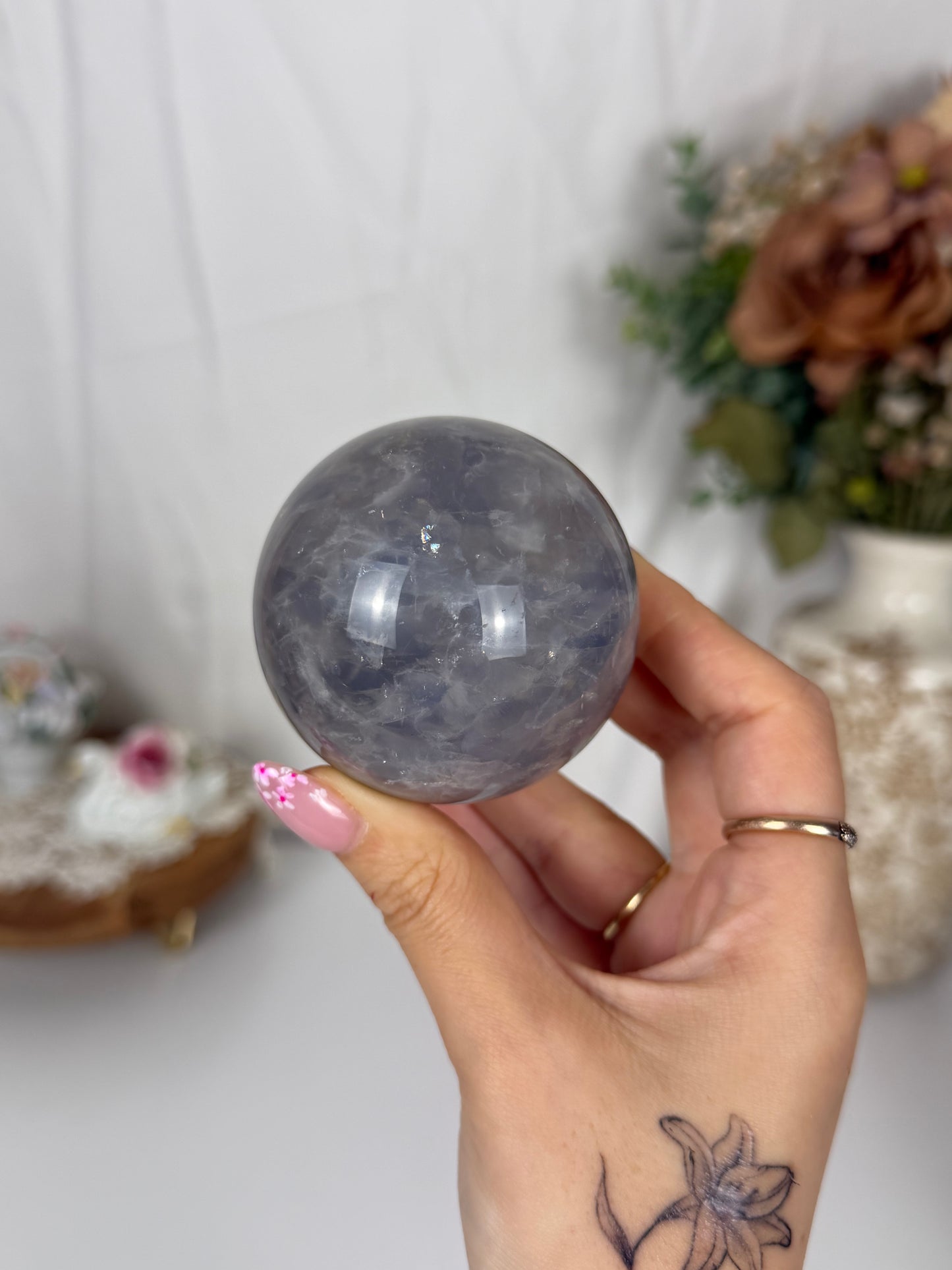 Blue Rose Quartz Sphere (48)