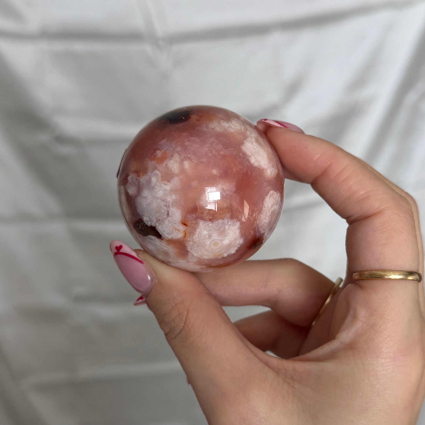 Carnelian & Flower Agate Sphere