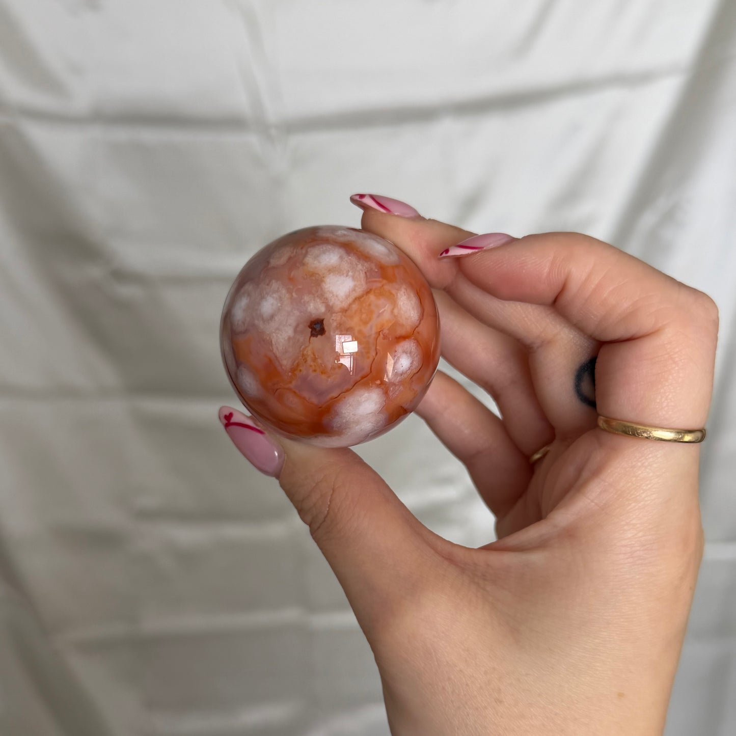 Carnelian & Flower Agate Sphere