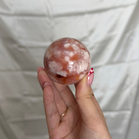 Carnelian & Flower Agate Sphere