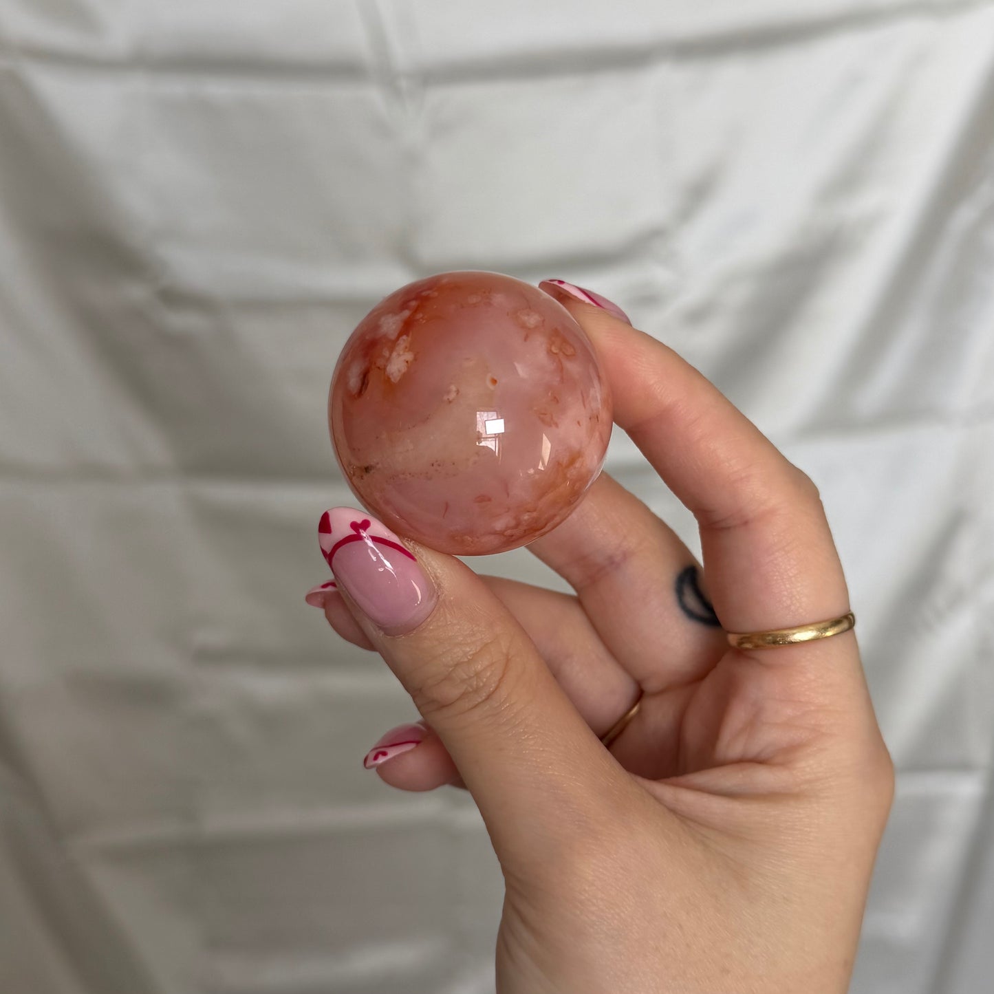 Carnelian & Flower Agate Sphere
