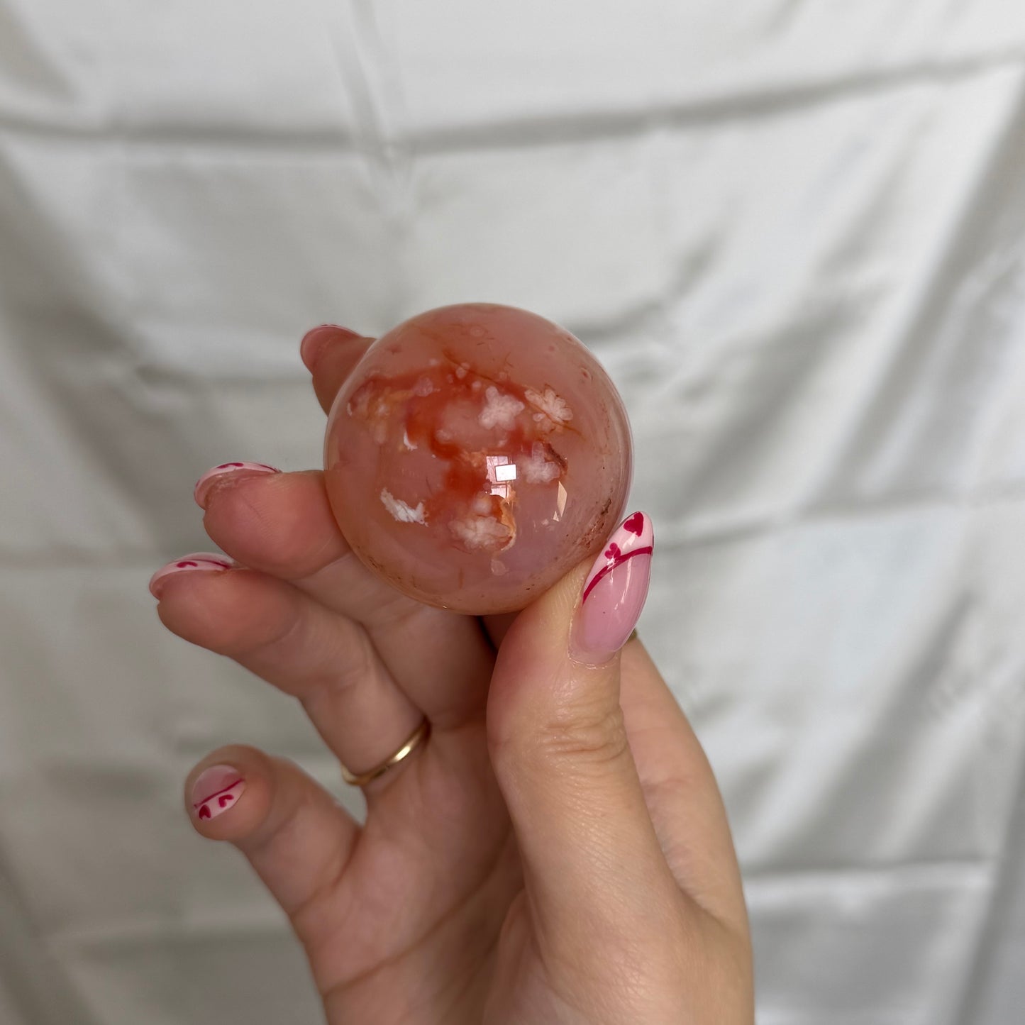 Carnelian & Flower Agate Sphere
