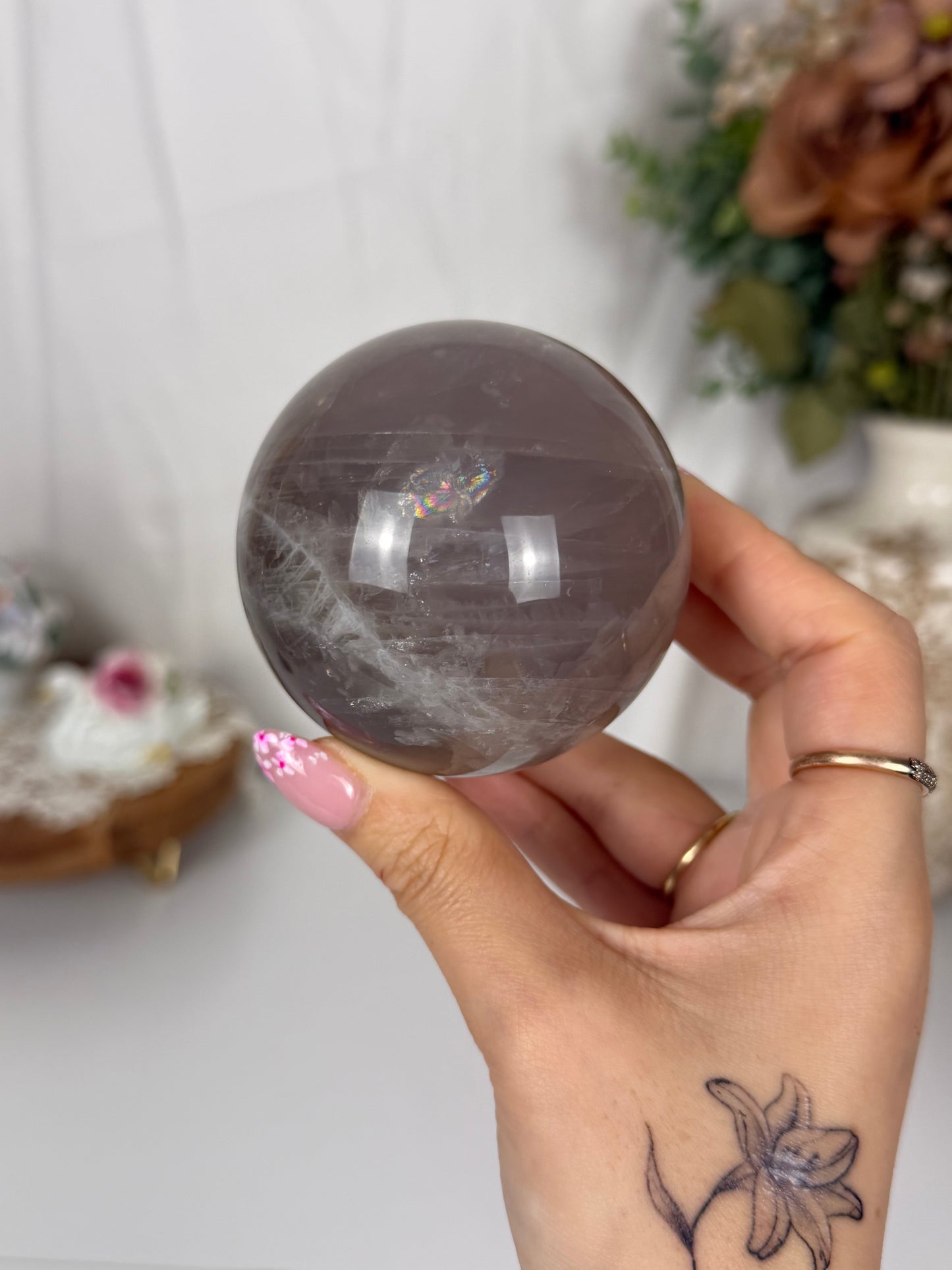 Blue Rose Quartz Sphere (68)