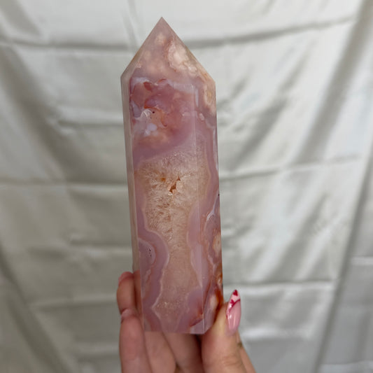 Carnelian & Flower Agate Tower