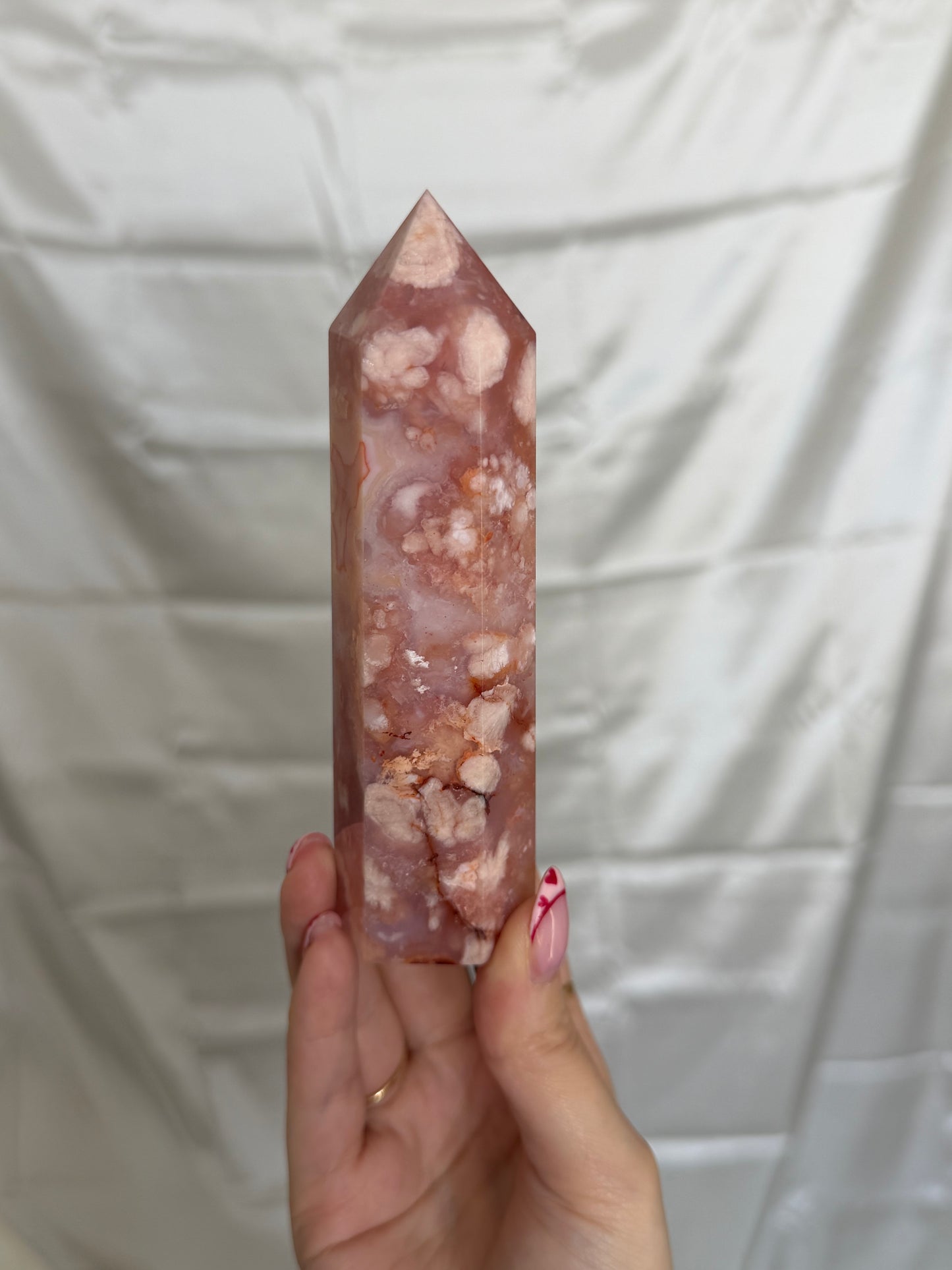 Carnelian & Flower Agate Tower