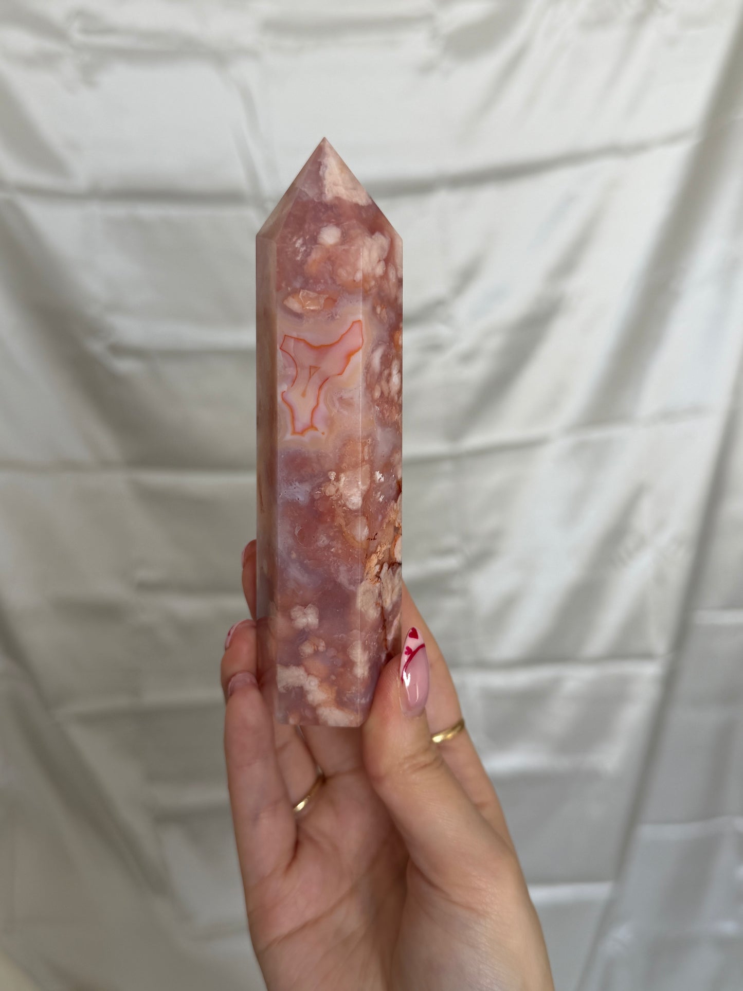 Carnelian & Flower Agate Tower