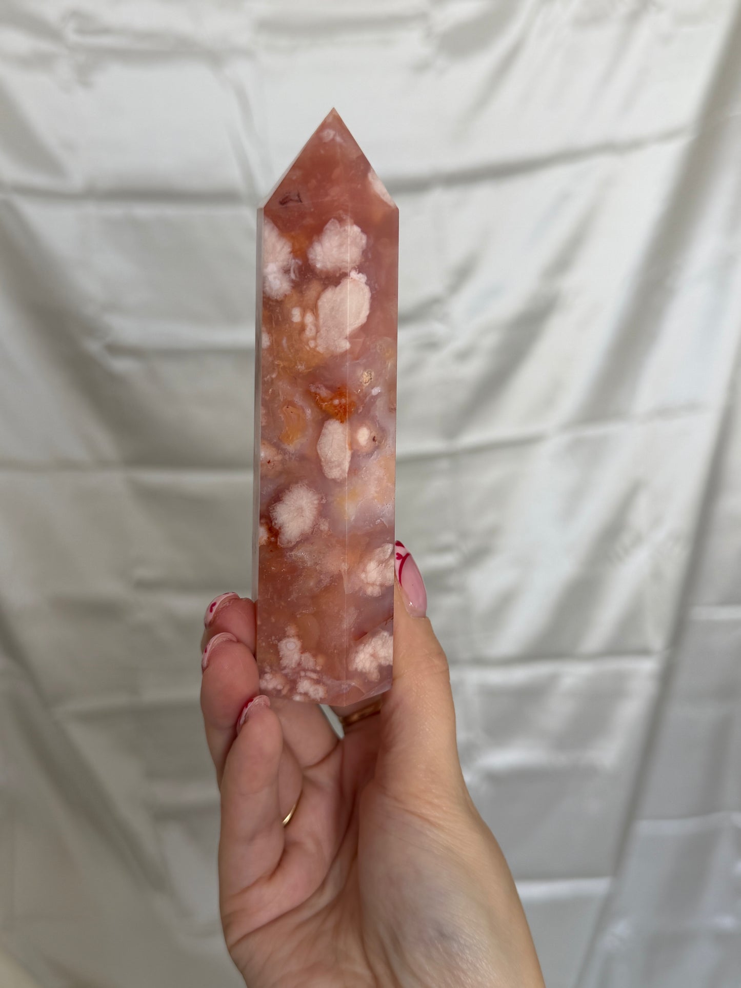 Carnelian & Flower Agate Tower