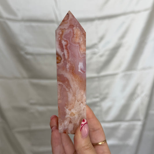 Carnelian & Flower Agate Tower