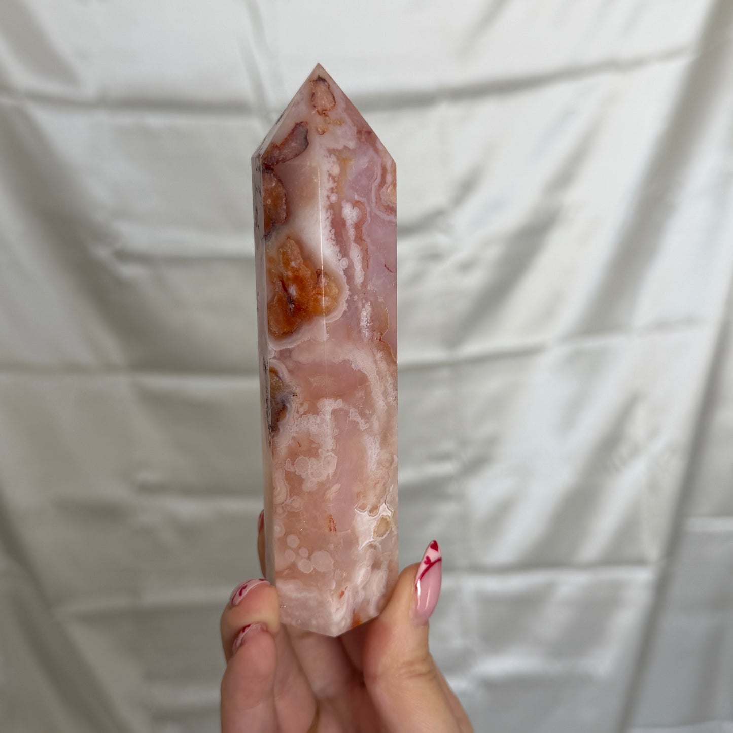 Carnelian & Flower Agate Tower