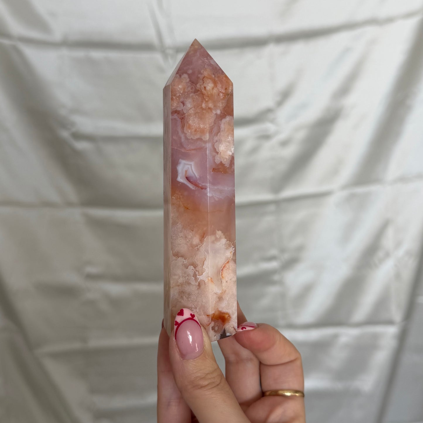 Carnelian & Flower Agate Tower