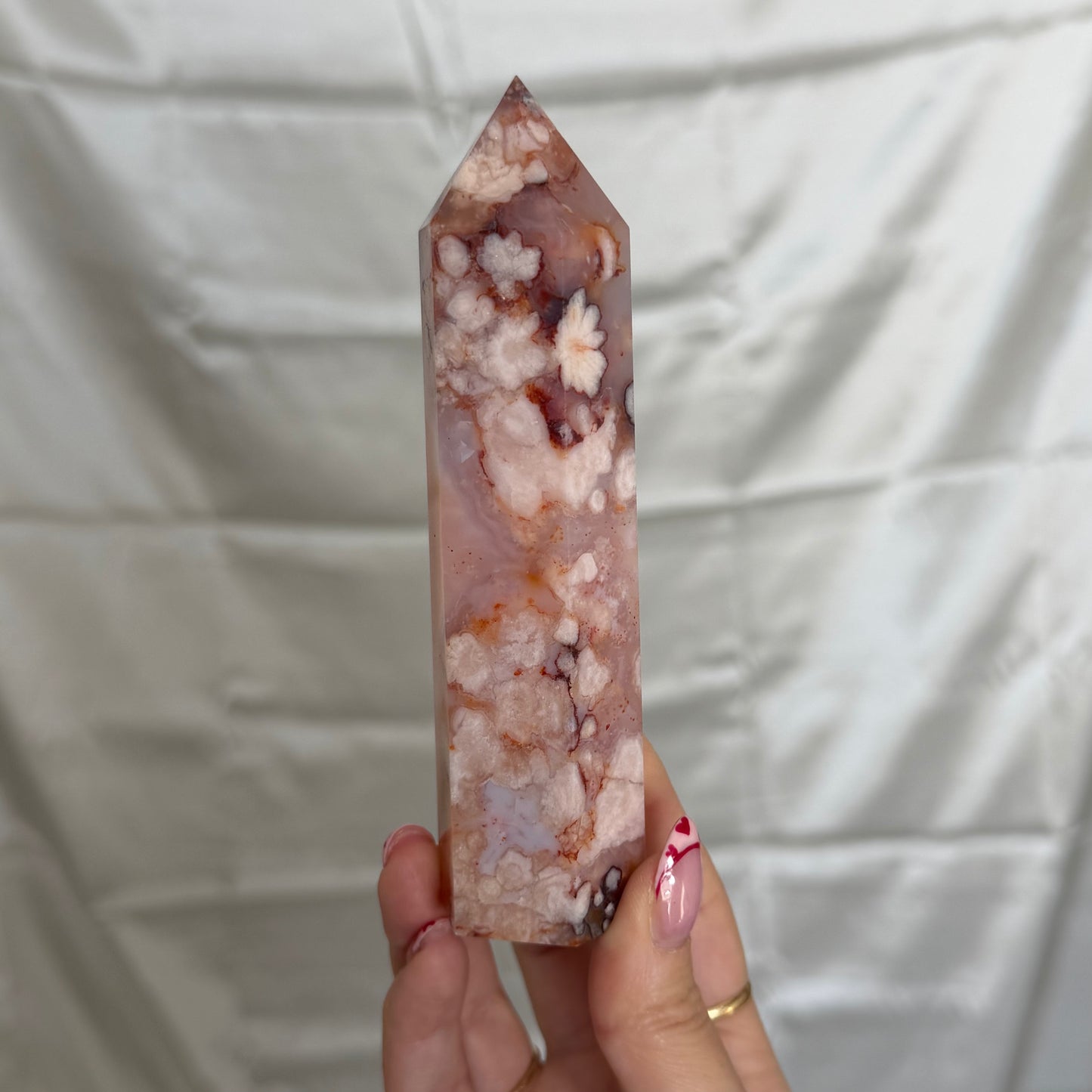 Carnelian & Flower Agate Tower