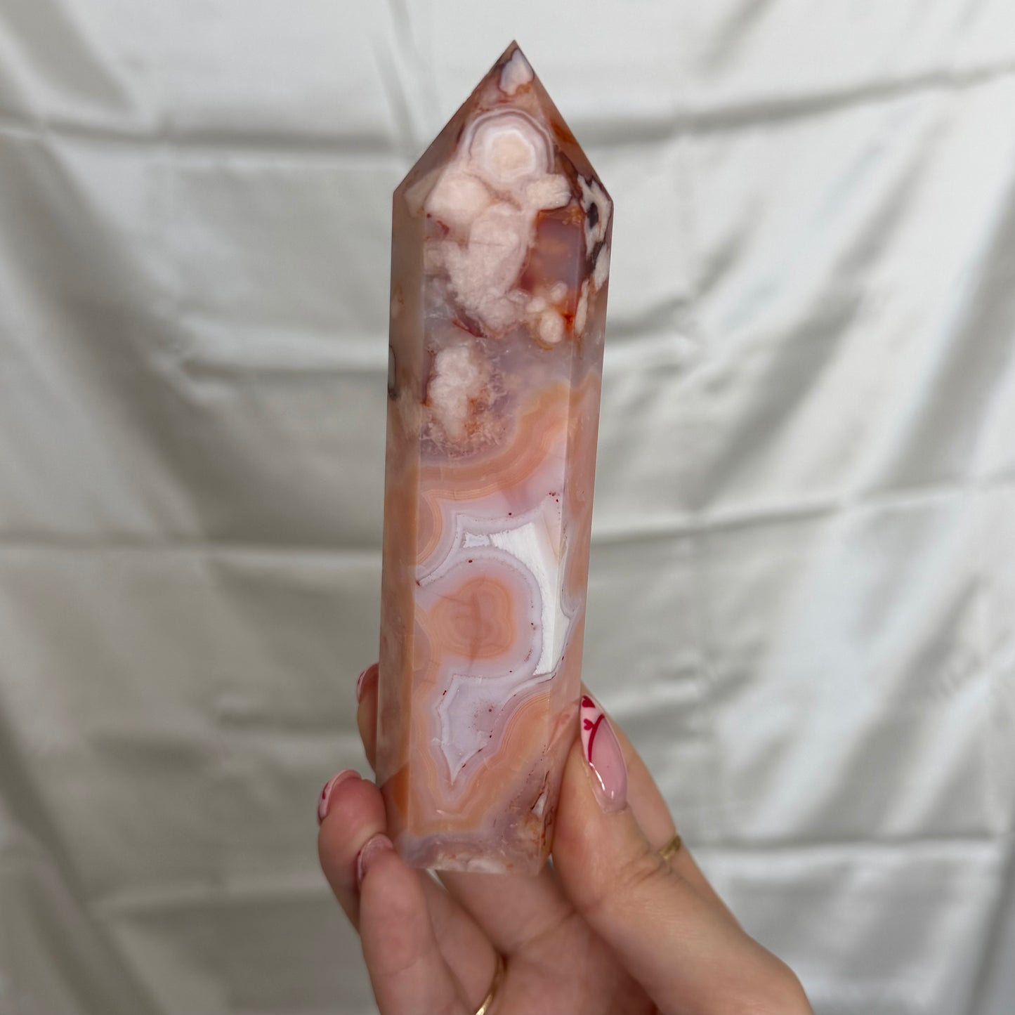 Carnelian & Flower Agate Tower