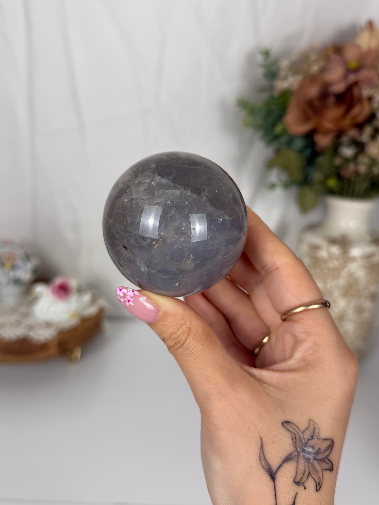 Blue Rose Quartz Sphere (42)
