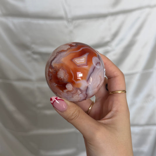Carnelian & Flower Agate Sphere