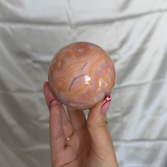 Carnelian & Flower Agate Sphere