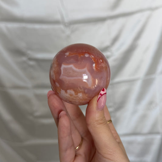 Carnelian & Flower Agate Sphere