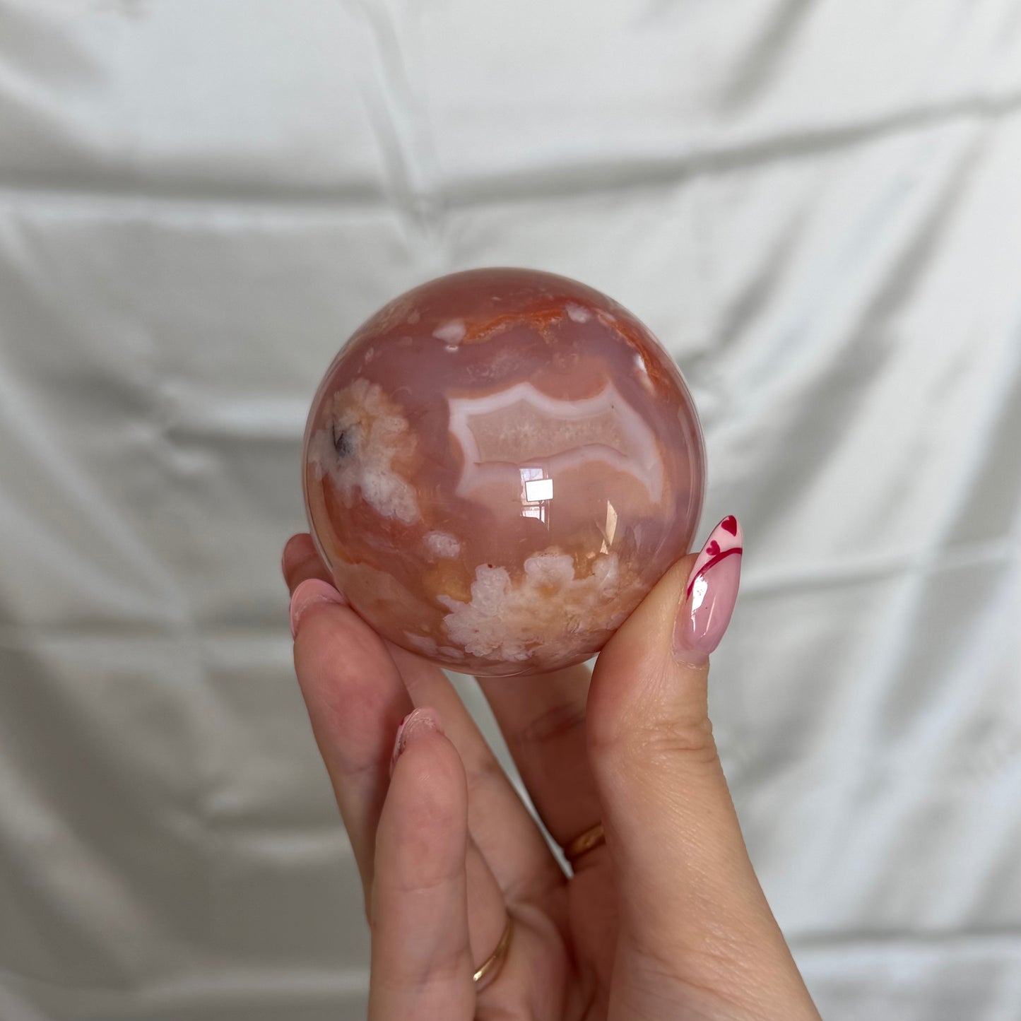 Carnelian & Flower Agate Sphere