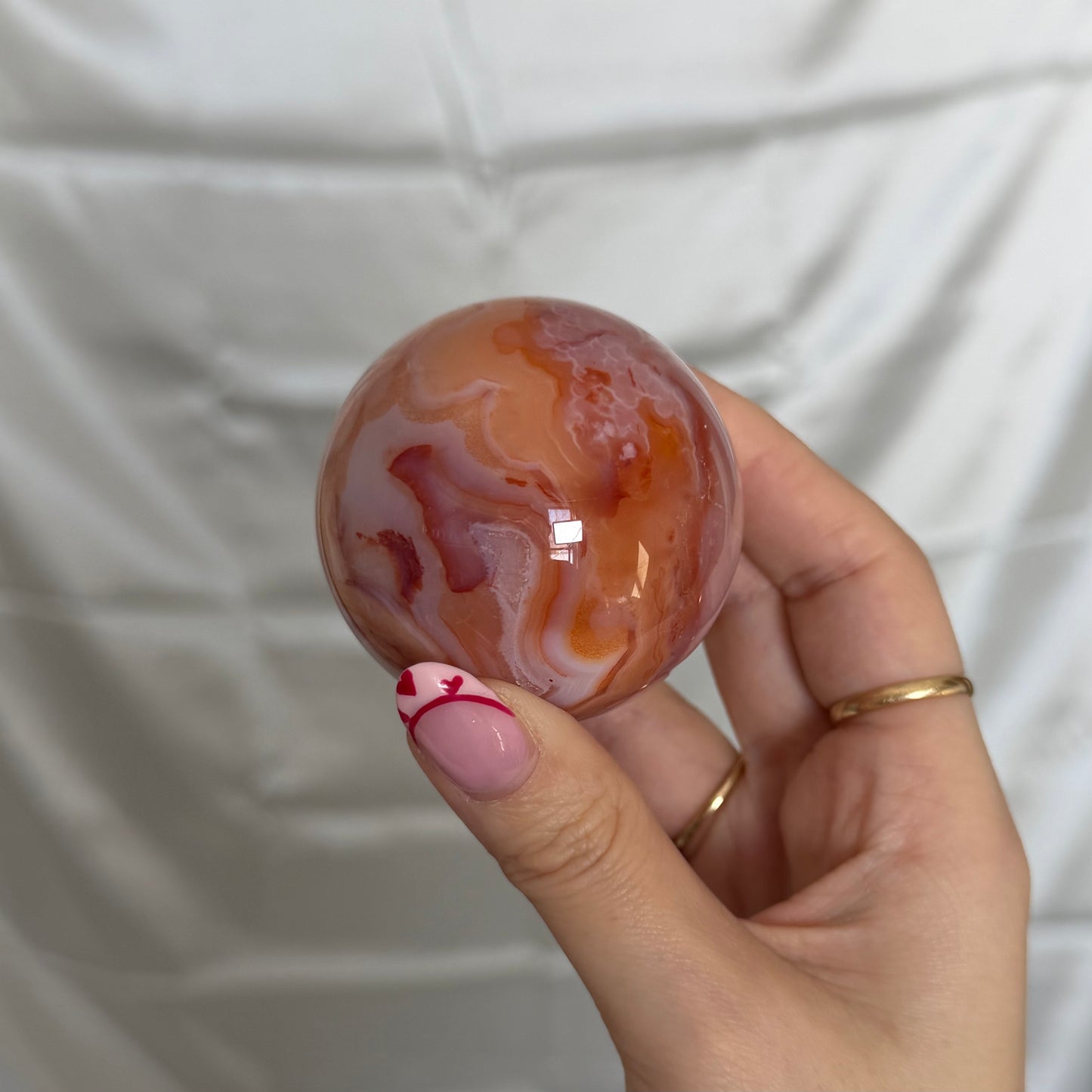 Carnelian & Flower Agate Sphere