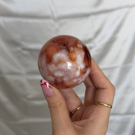 Carnelian & Flower Agate Sphere