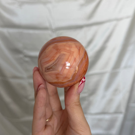 Carnelian & Flower Agate Sphere