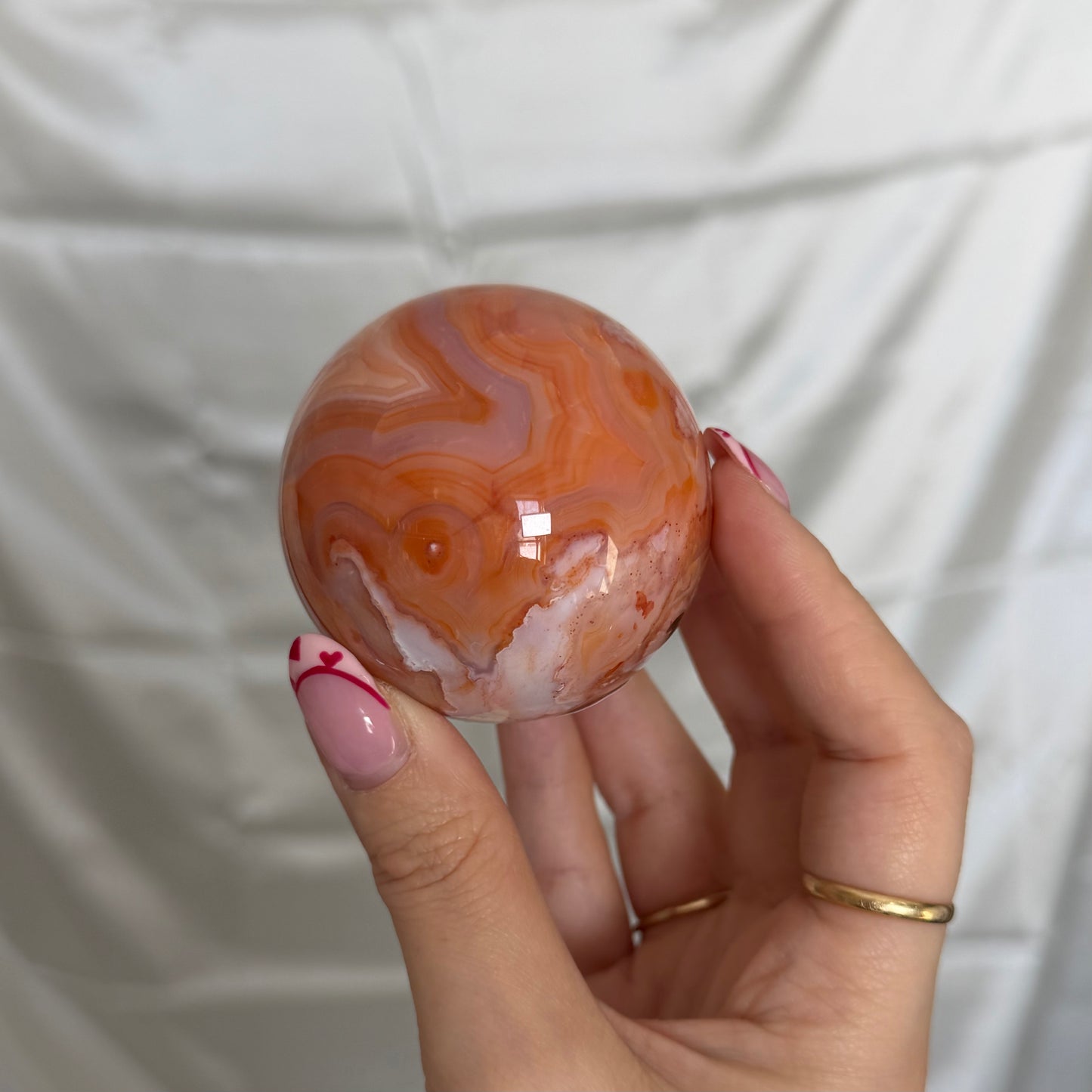 Carnelian & Flower Agate Sphere