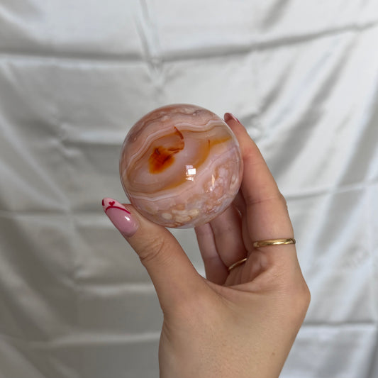 Carnelian & Flower Agate Sphere