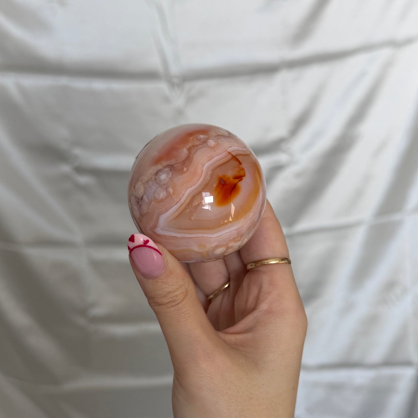 Carnelian & Flower Agate Sphere