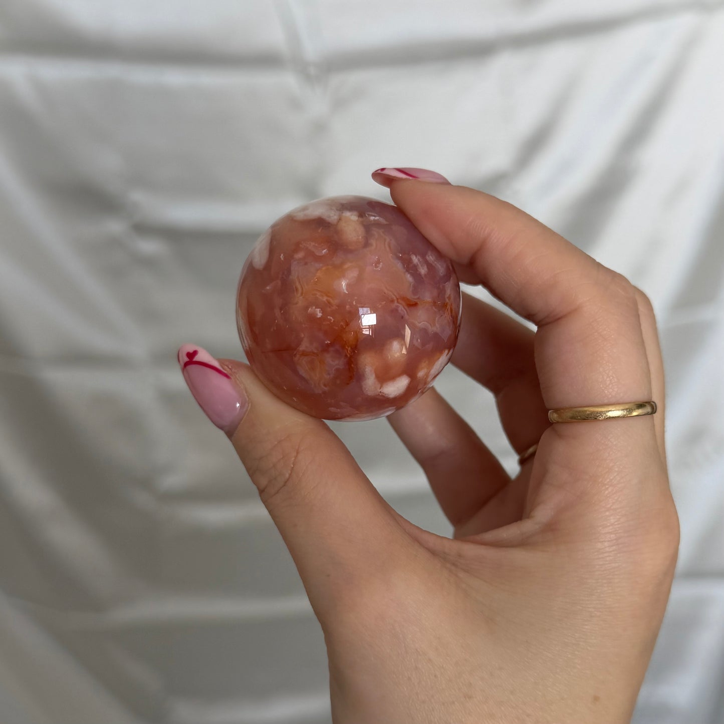 Carnelian & Flower Agate Sphere
