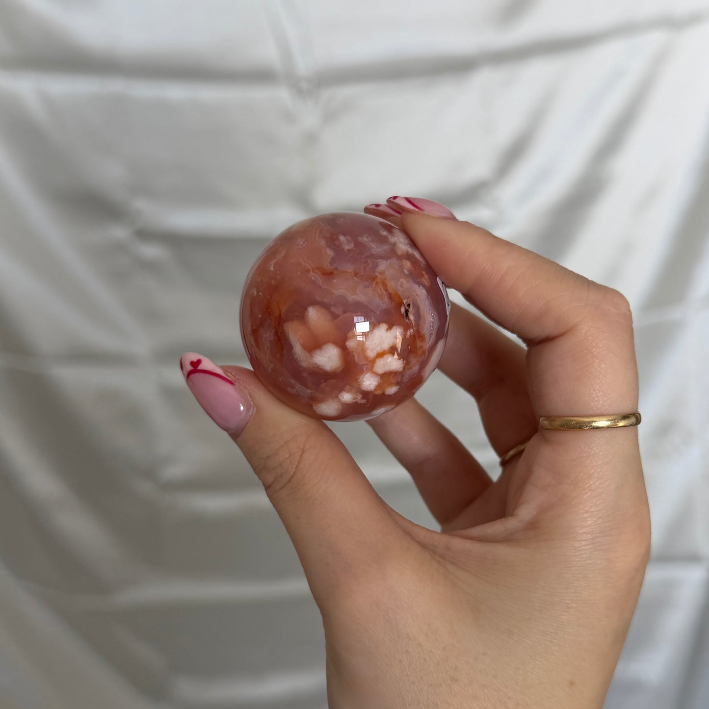 Carnelian & Flower Agate Sphere