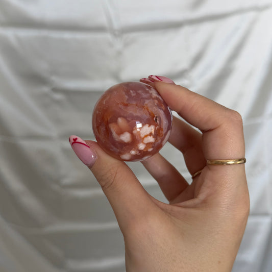Carnelian & Flower Agate Sphere