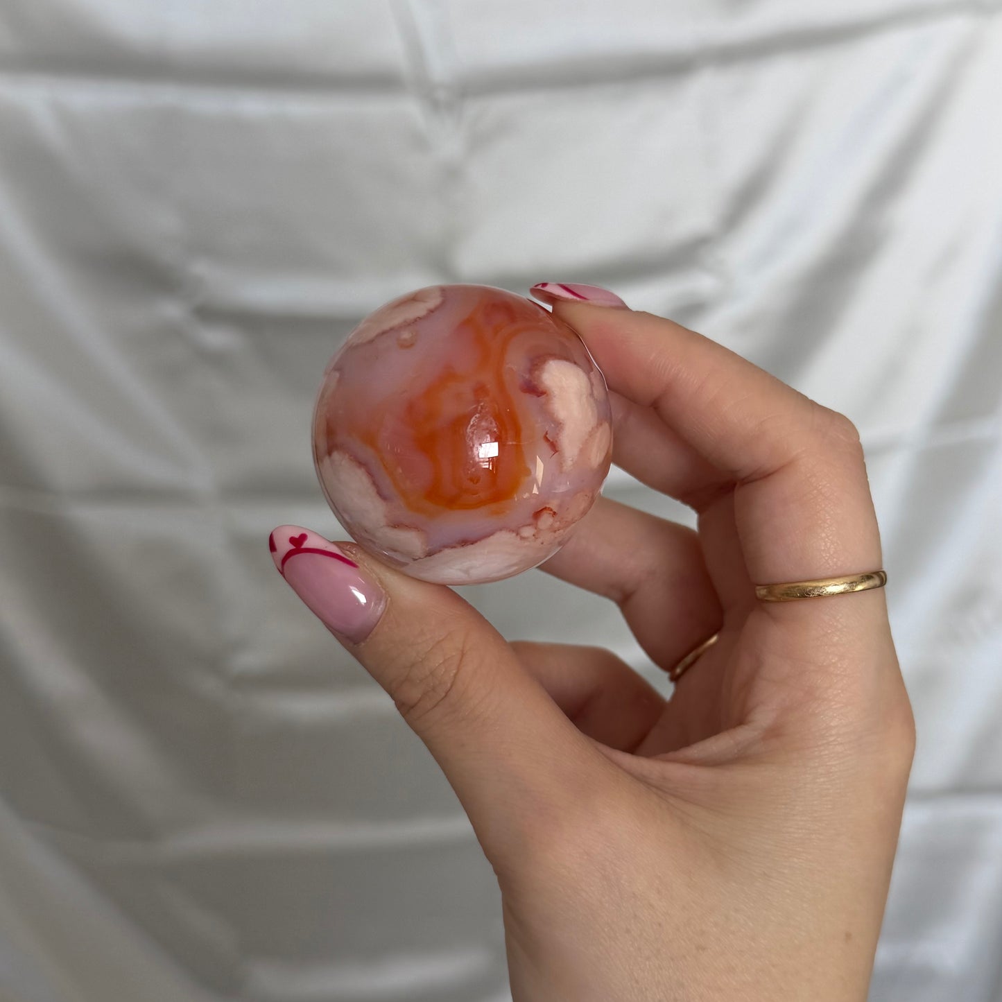 Carnelian & Flower Agate Sphere