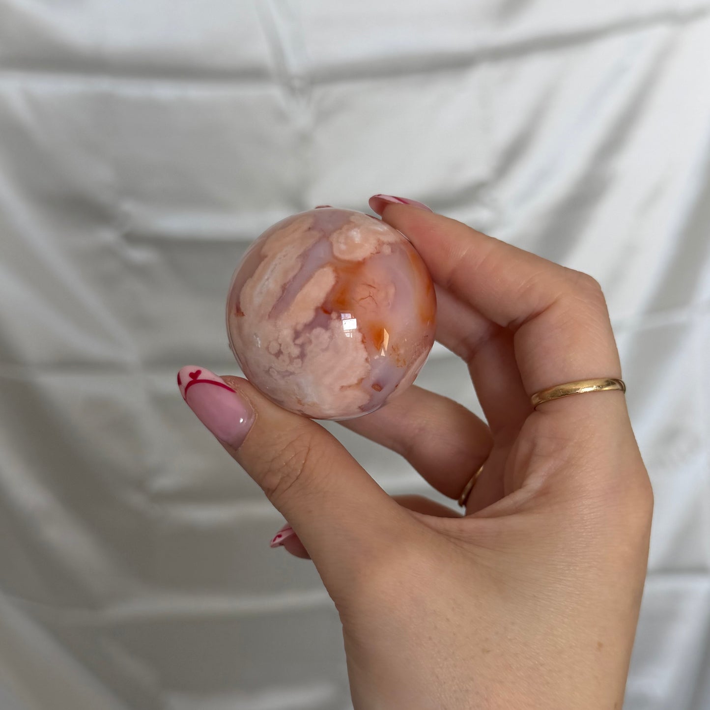 Carnelian & Flower Agate Sphere
