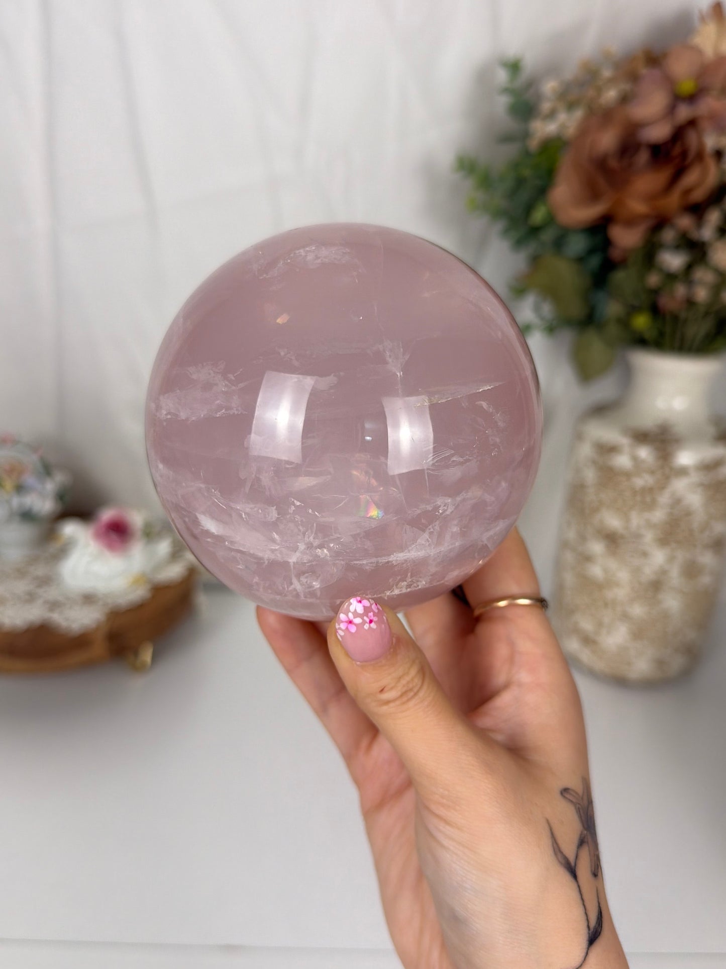 *Large Star Rose Quartz Sphere (164)