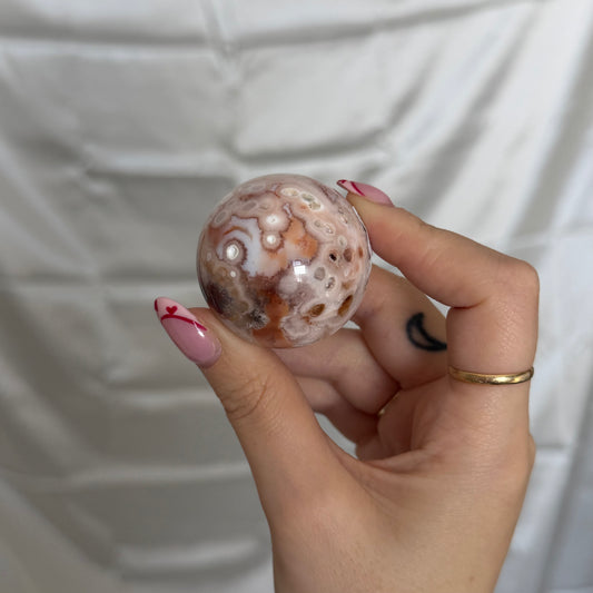 Carnelian & Flower Agate Sphere