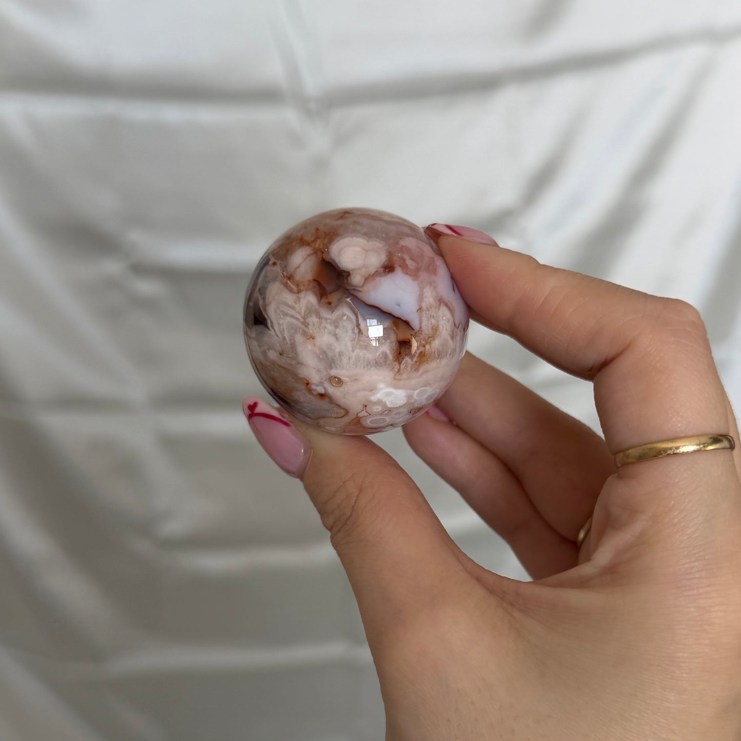 Carnelian & Flower Agate Sphere