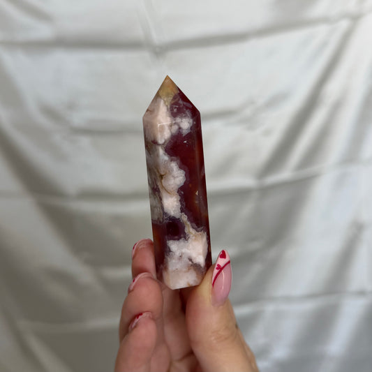 Carnelian & Flower Agate Tower