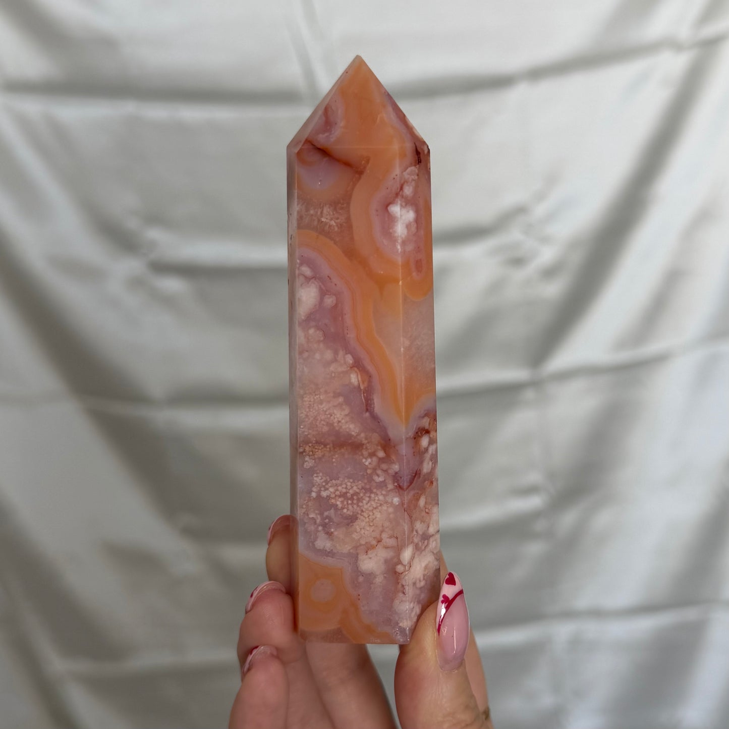 Carnelian & Flower Agate Tower