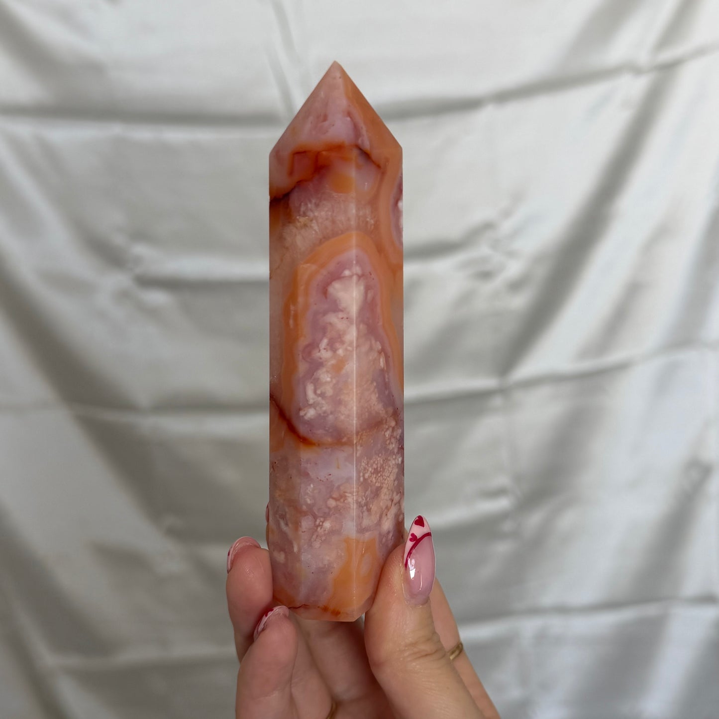 Carnelian & Flower Agate Tower