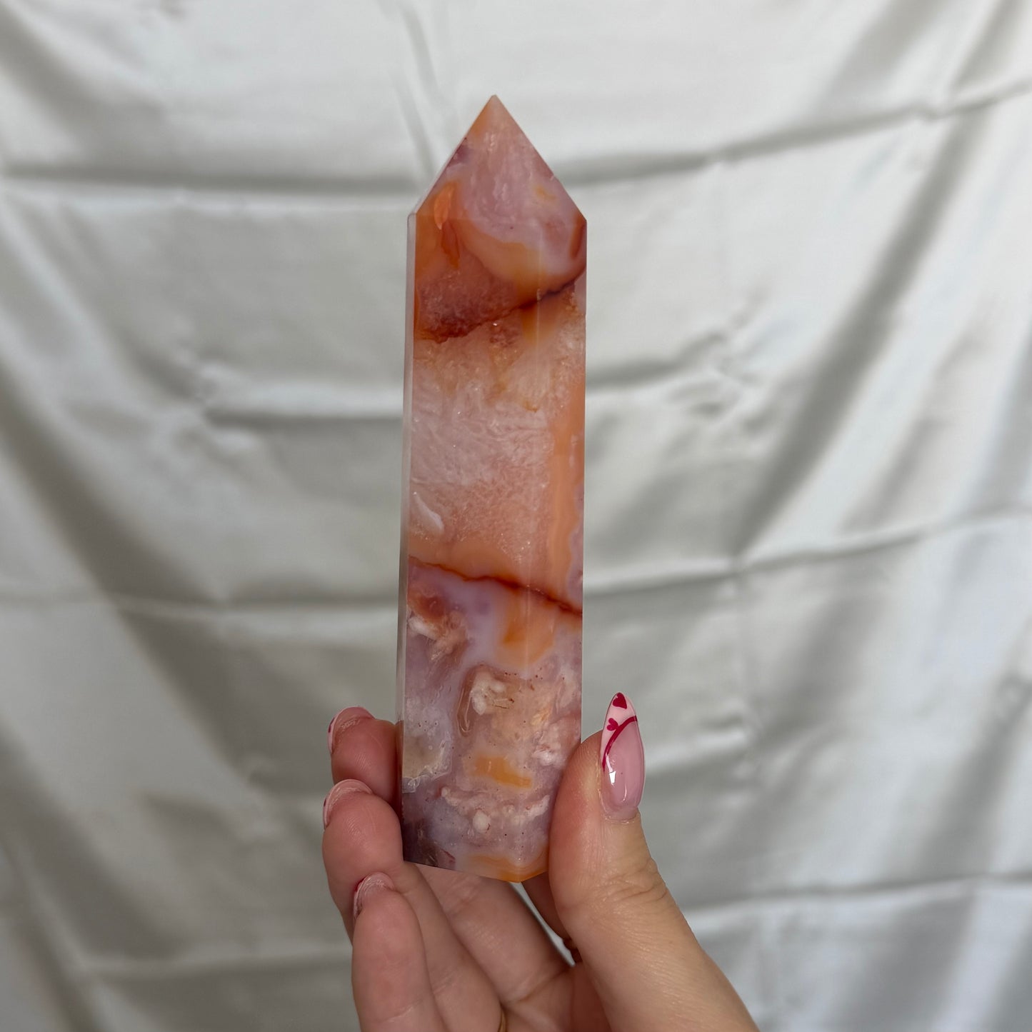 Carnelian & Flower Agate Tower