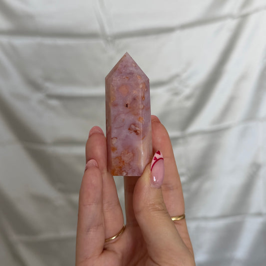 Carnelian & Flower Agate Tower