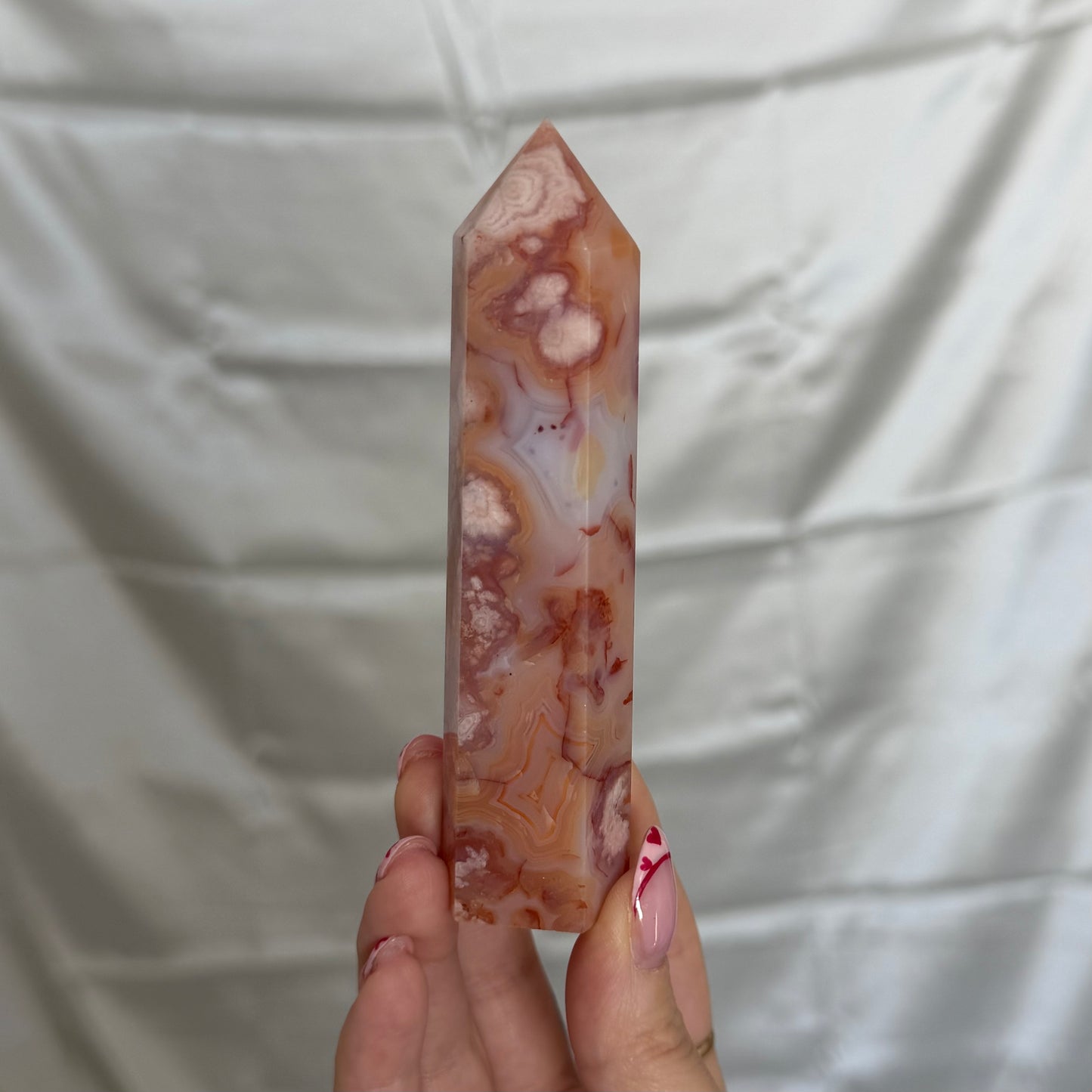 Carnelian & Flower Agate Tower