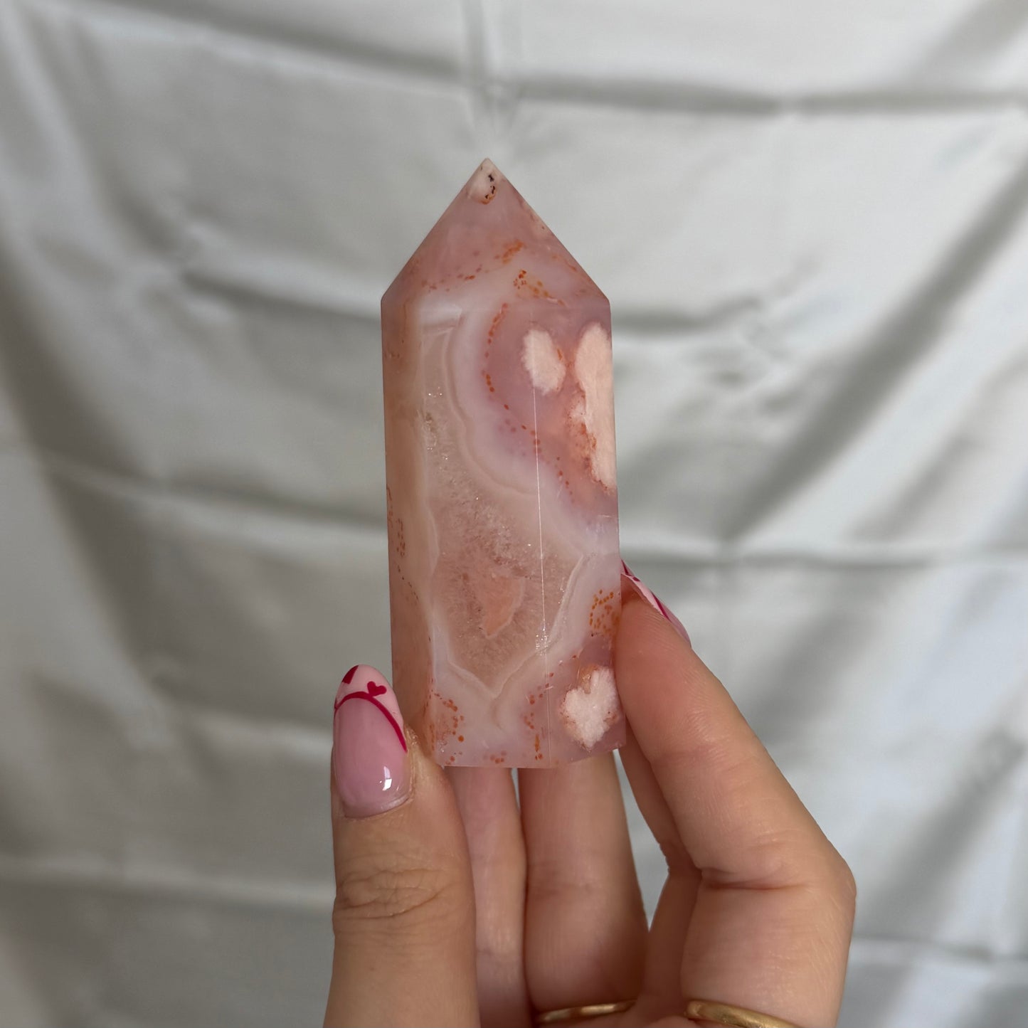 Carnelian & Flower Agate Tower