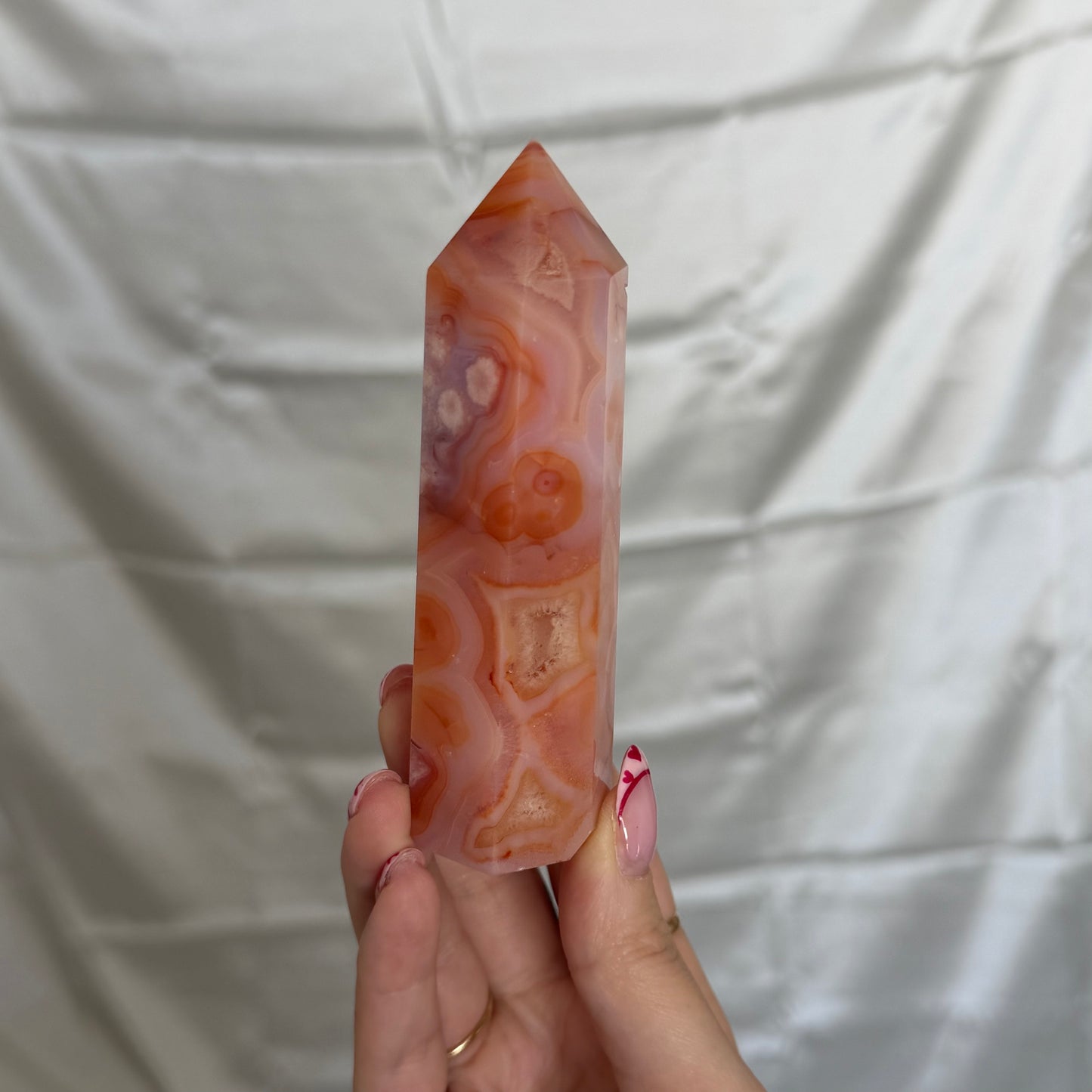 Carnelian & Flower Agate Tower