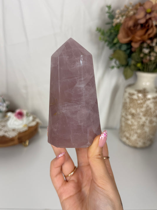 Lavender/Pink Rose Quartz Tower (52)
